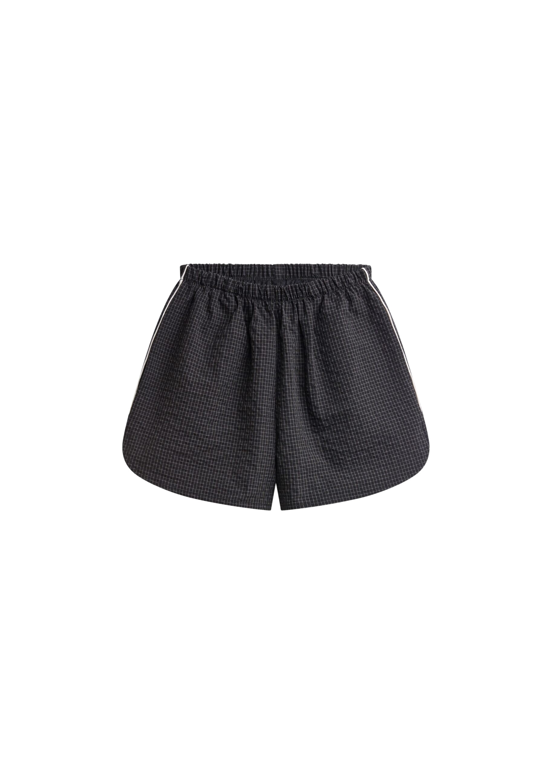 The Frankie Shop Arizona Seersucker Track Shorts – Checked Black