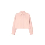 The Frankie Shop Arlen Cotton Boxy Shirt - Faded Pink - Oversized Minimalist Tops in Pink - Shop at Luxury Shoes 