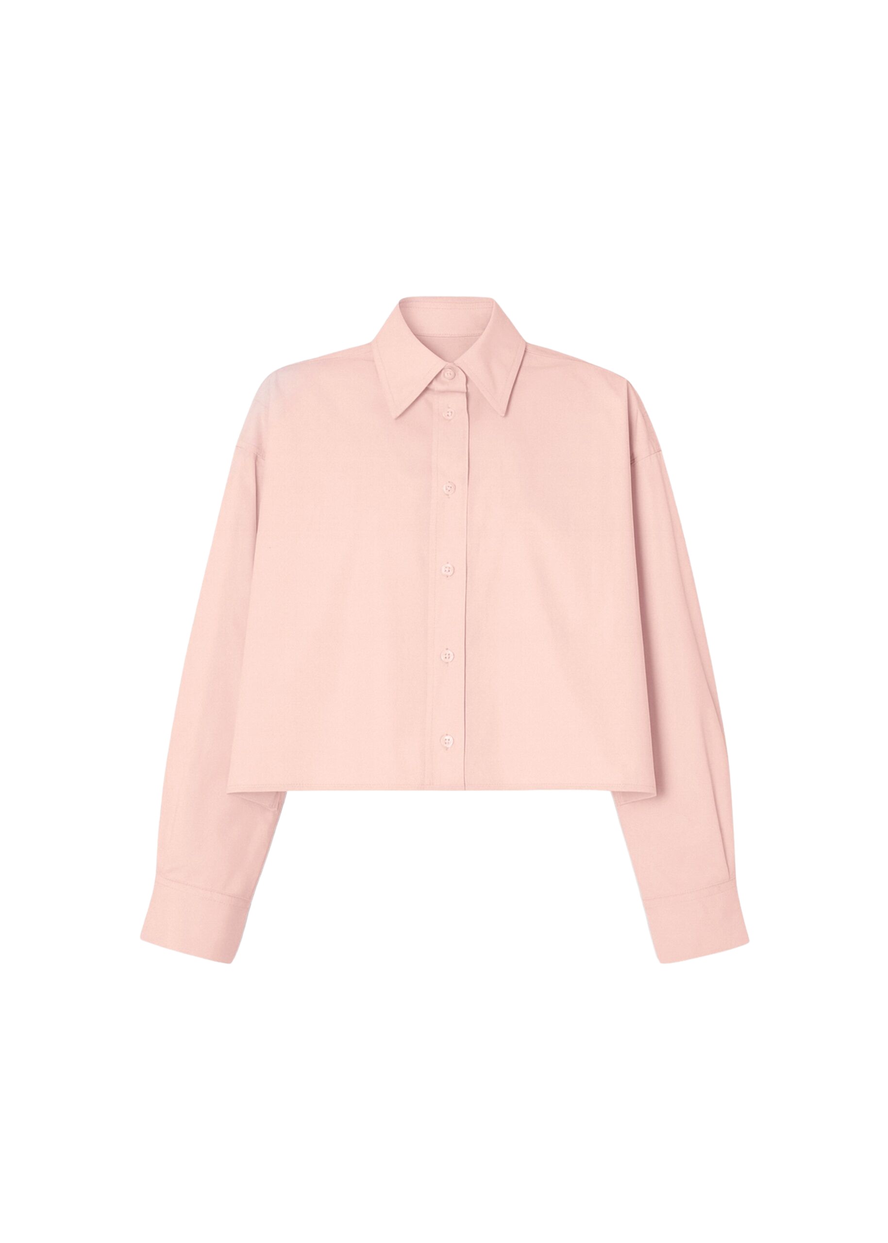 The Frankie Shop Arlen Cotton Boxy Shirt - Faded Pink - Oversized Minimalist Tops in Pink - Shop at Luxury Shoes 