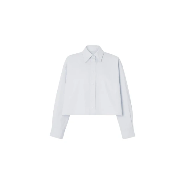 The Frankie Shop Arlen Cotton Boxy Shirt – Slate Grey