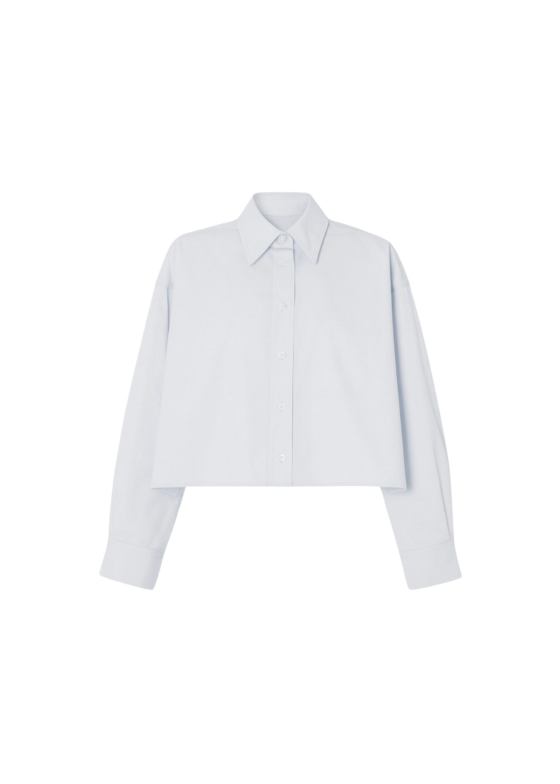 The Frankie Shop Arlen Cotton Boxy Shirt - Slate Grey - Oversized Minimalist Tops in Grey - Shop at Luxury Shoes 
