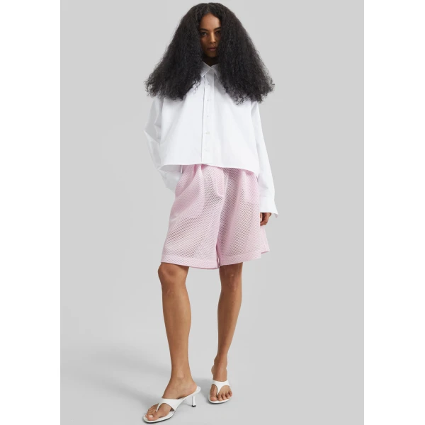 The Frankie Shop Arlen Cotton Boxy Shirt - White - Oversized Minimalist Tops in White - Shop at Luxury Shoes 