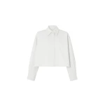 The Frankie Shop Arlen Cotton Boxy Shirt - White - Oversized Minimalist Tops in White - Shop at Luxury Shoes 