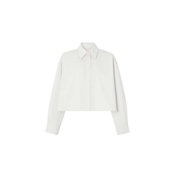 The Frankie Shop Arlen Cotton Boxy Shirt - White - Oversized Minimalist Tops in White - Shop at Luxury Shoes 
