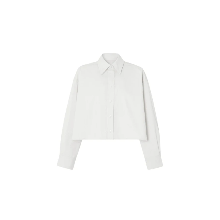 The Frankie Shop Arlen Cotton Boxy Shirt - White - Oversized Minimalist Tops in White - Shop at Luxury Shoes 