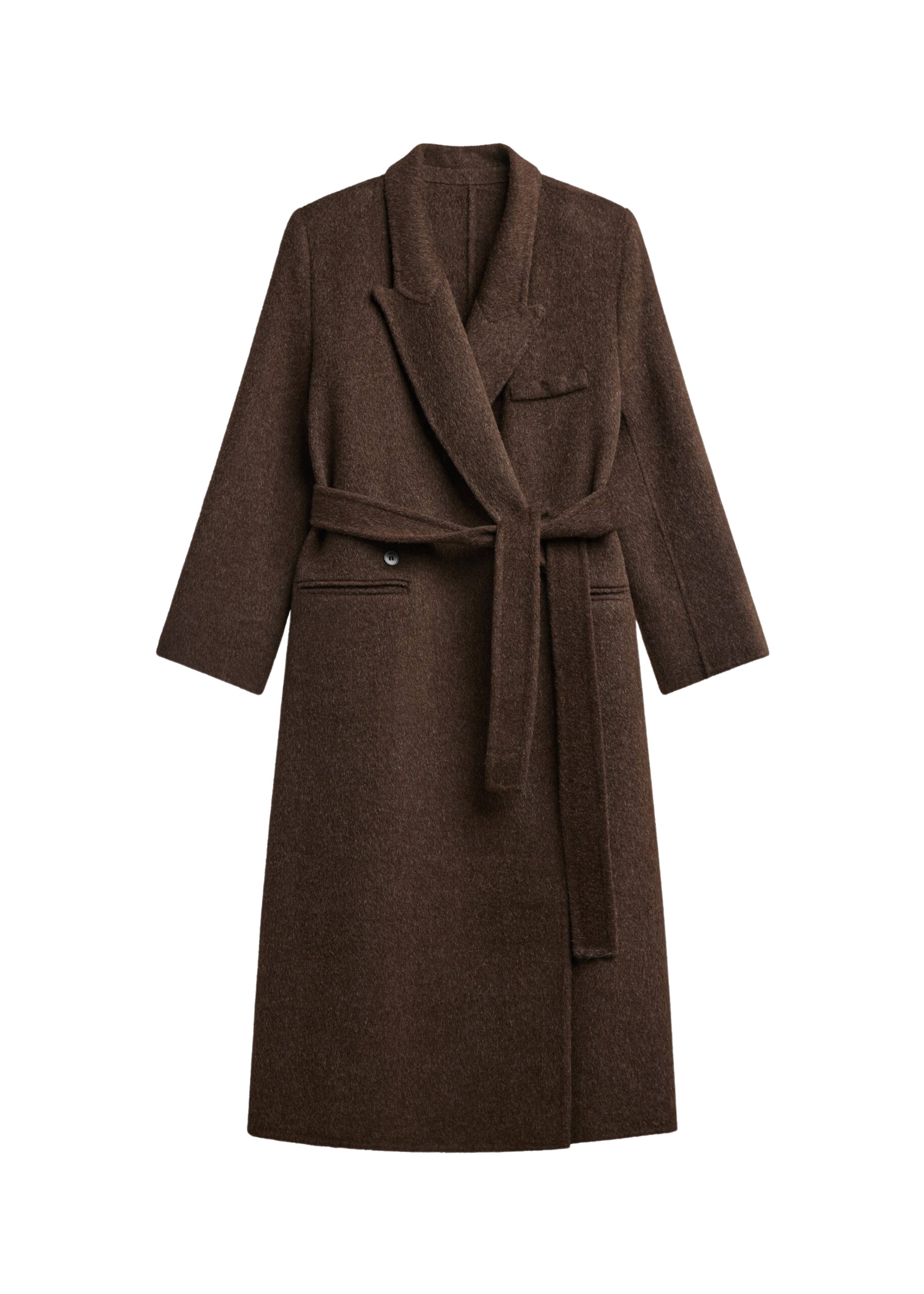 The Frankie Shop Arlene Wool Belted Coat – Brown