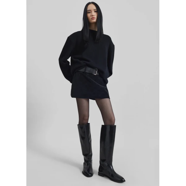 The Frankie Shop Arosa Belted Mini Skirt – Black, view 5
