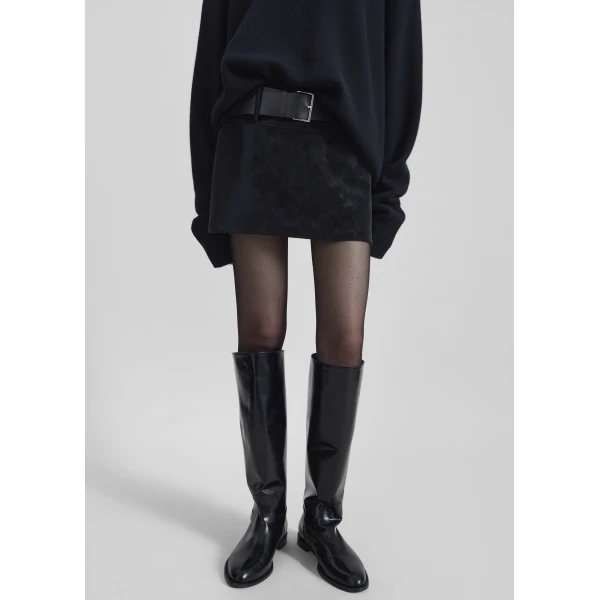 The Frankie Shop Arosa Belted Mini Skirt – Black, view 6