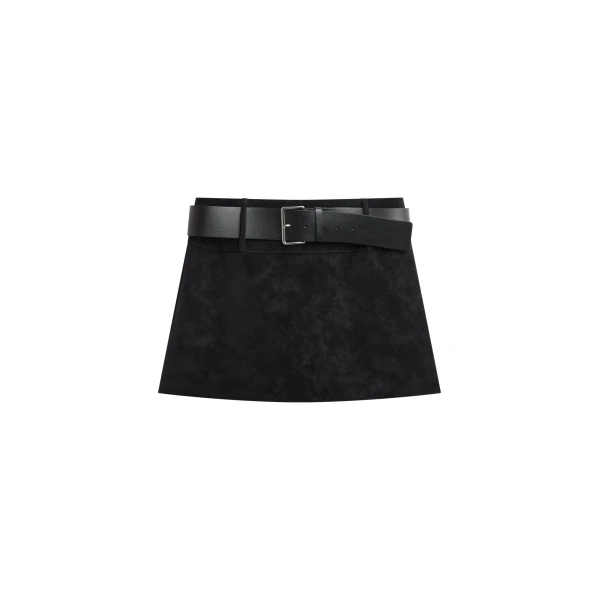 The Frankie Shop Arosa Belted Mini Skirt – Black