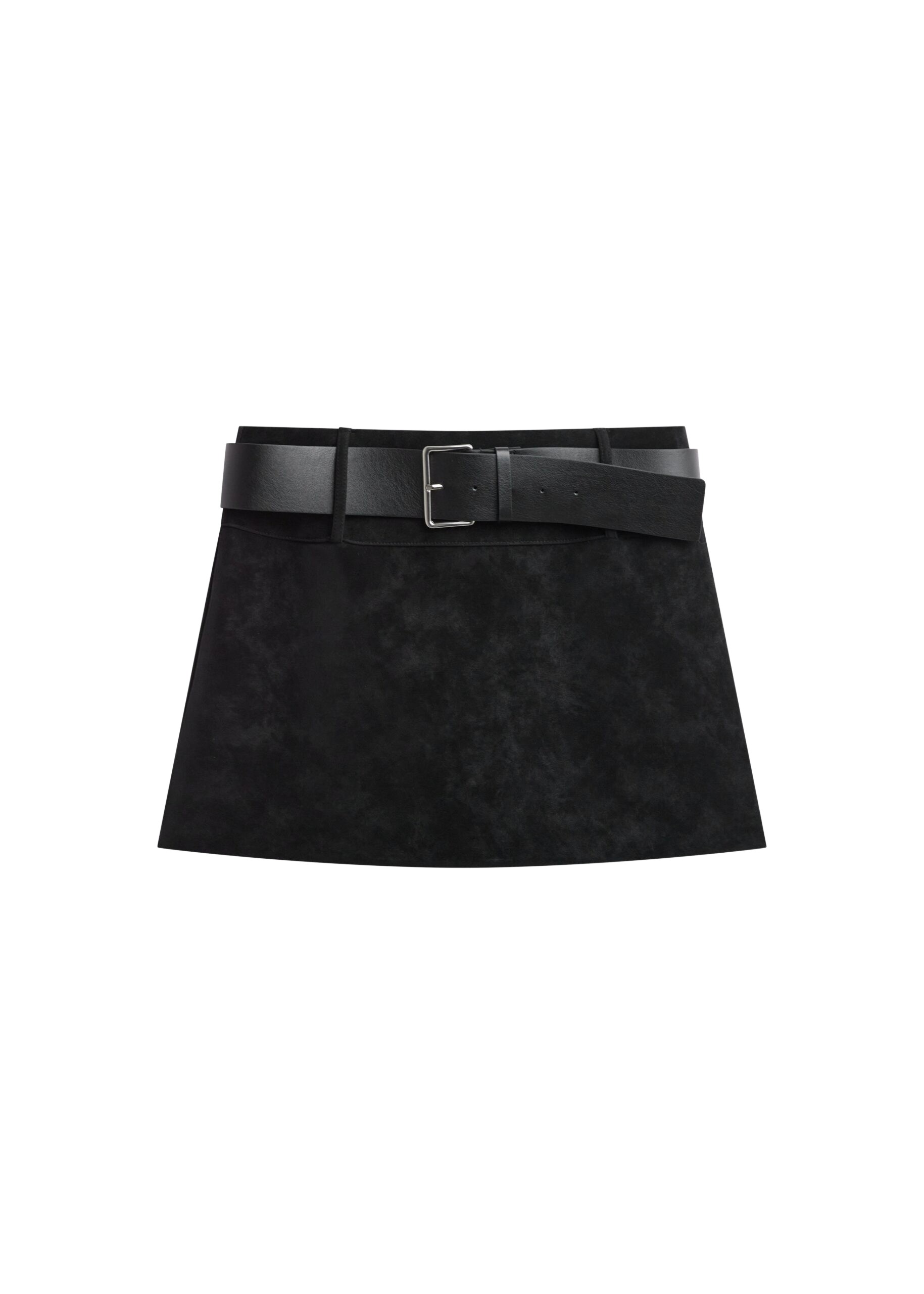 The Frankie Shop Arosa Belted Mini Skirt - Black - Oversized Minimalist Skirts in Black - Shop at Luxury Shoes 