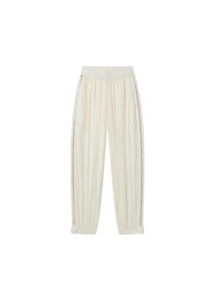 The Frankie Shop Articulated Vented Pants - Milk - Oversized Minimalist Pants in White - Shop at Luxury Shoes 