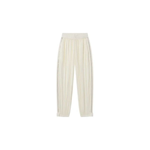 The Frankie Shop Articulated Vented Pants - Milk - Oversized Minimalist Pants in White - Shop at Luxury Shoes 