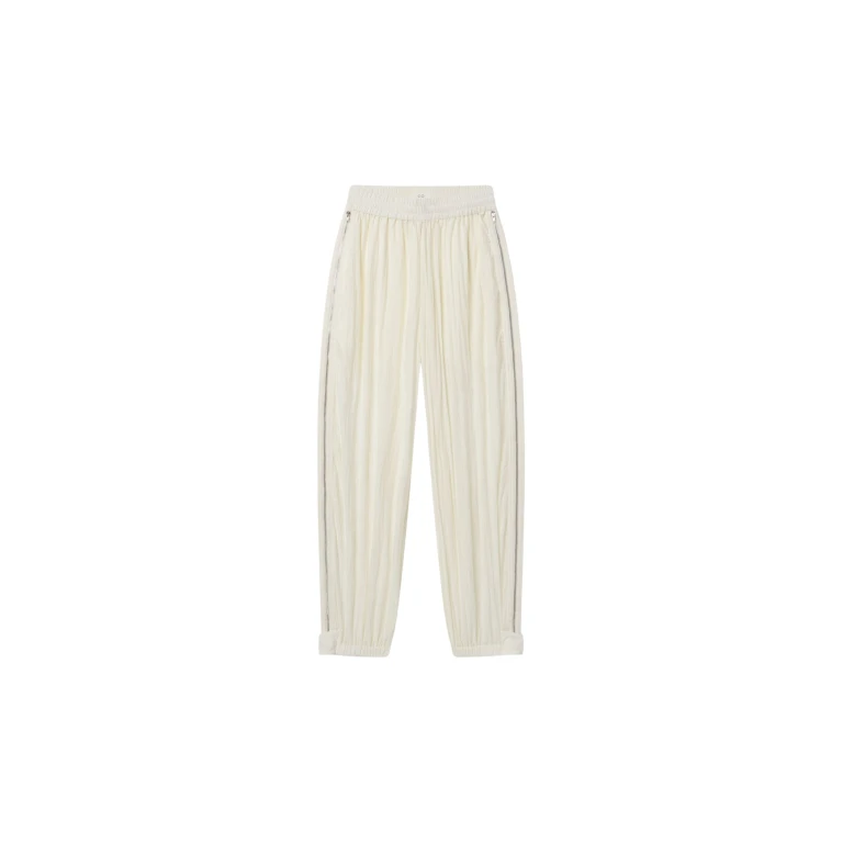 The Frankie Shop Articulated Vented Pants - Milk - Oversized Minimalist Pants in White - Shop at Luxury Shoes 