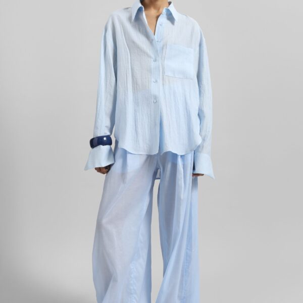 The Frankie Shop Ascain Fluid Shirt – Sky Blue, view 3