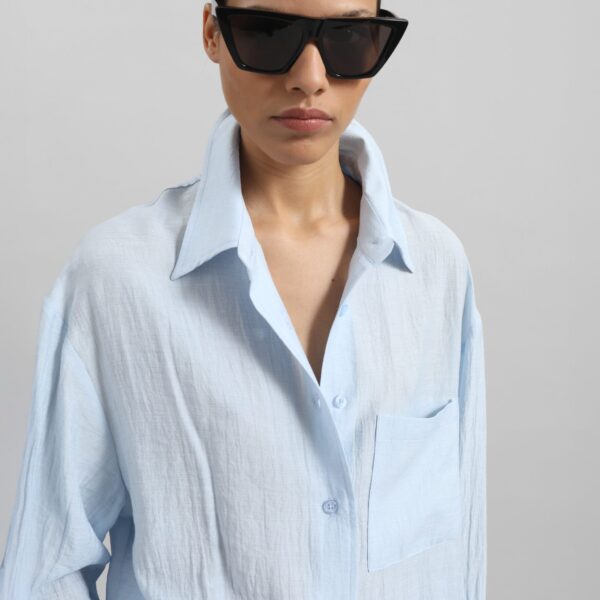 The Frankie Shop Ascain Fluid Shirt – Sky Blue, view 4