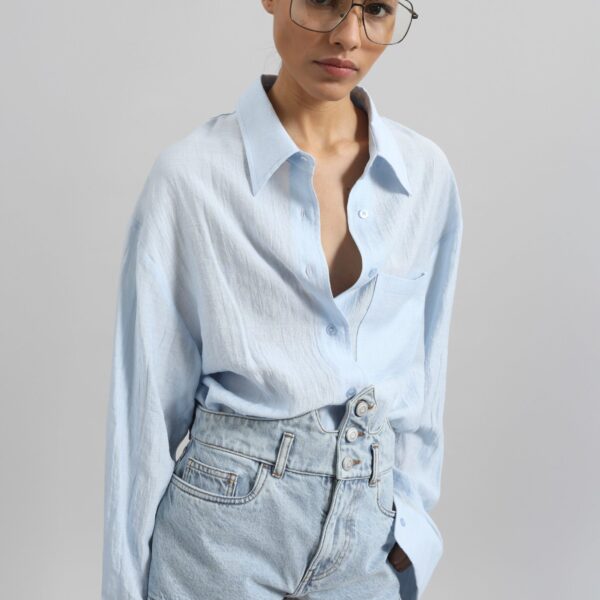 The Frankie Shop Ascain Fluid Shirt – Sky Blue, view 5