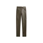 The Frankie Shop Ascona Faux Leather Pants - Dark Olive - Oversized Minimalist Pants in Green - Shop at Luxury Shoes 