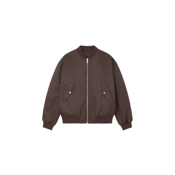 The Frankie Shop Astra Bomber Jacket - Brown - Oversized Minimalist Jackets in Beige - Shop at Luxury Shoes 
