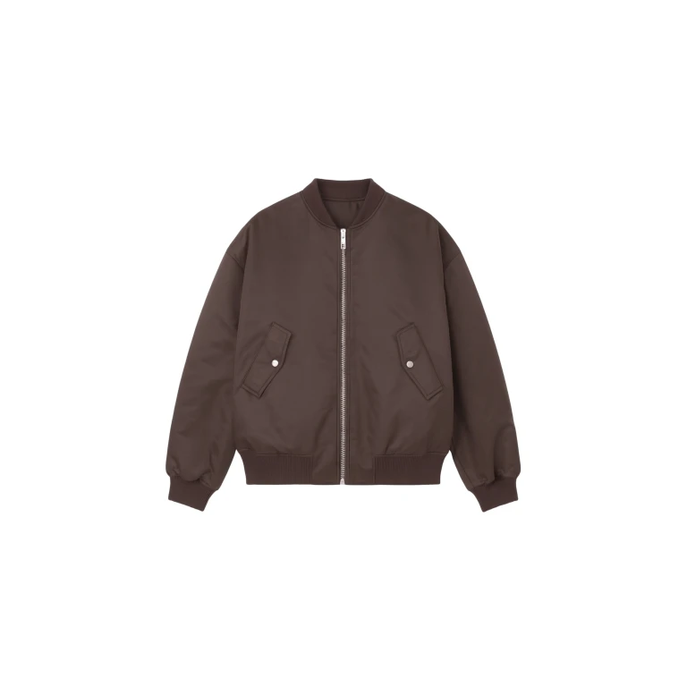 The Frankie Shop Astra Bomber Jacket - Brown - Oversized Minimalist Jackets in Beige - Shop at Luxury Shoes 