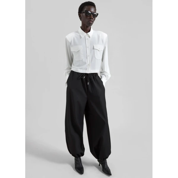 The Frankie Shop Aubray Balloon Pants - Black - Oversized Minimalist Pants in Black - Shop at Luxury Shoes 