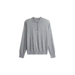 The Frankie Shop Avallon Padded Knit Polo – Grey