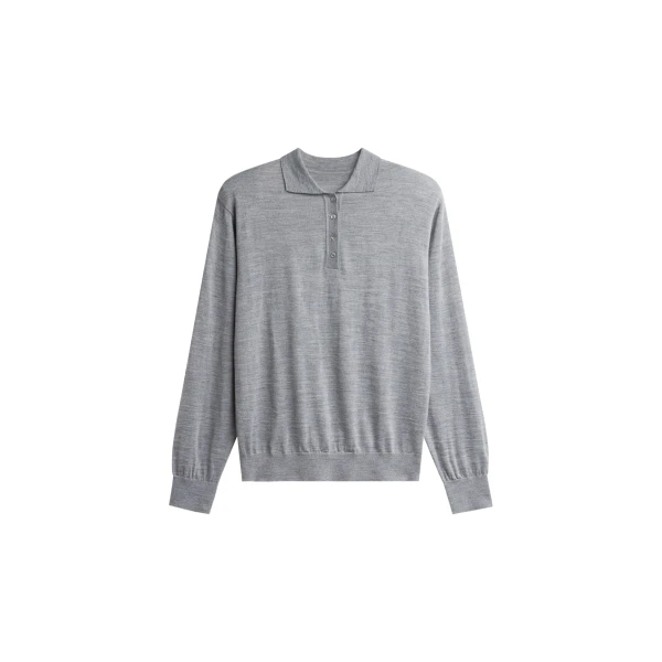 The Frankie Shop Avallon Padded Knit Polo – Grey