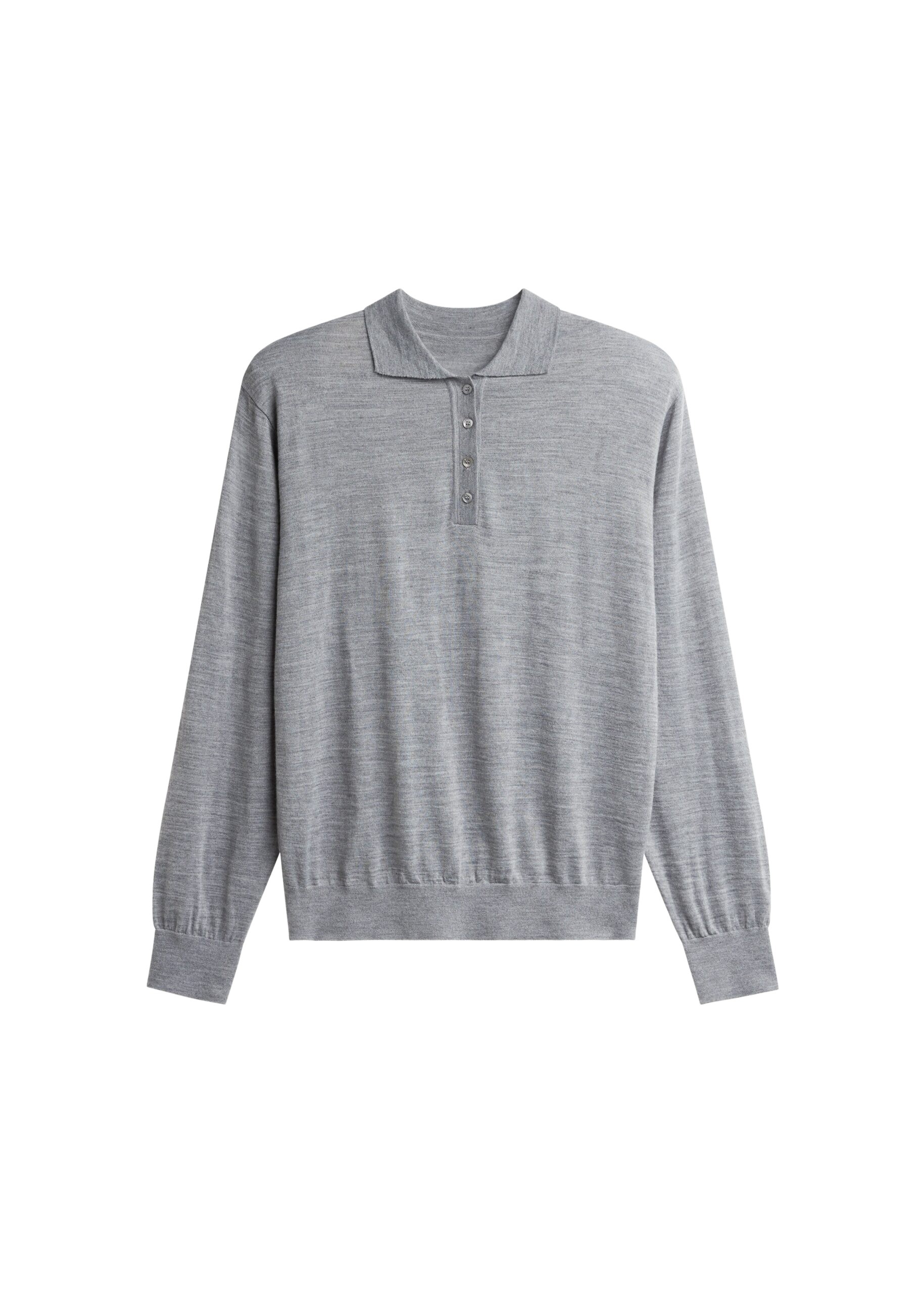 The Frankie Shop Avallon Padded Knit Polo - Grey - Oversized Minimalist Tops in Grey - Shop at Luxury Shoes 