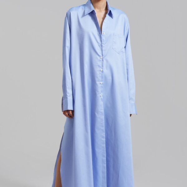 The Frankie Shop Avery Shirt Dress – Blue, view 2