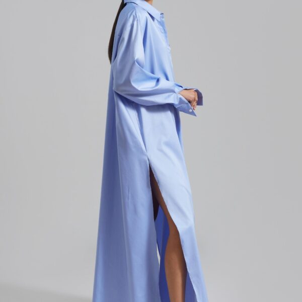 The Frankie Shop Avery Shirt Dress – Blue, view 3