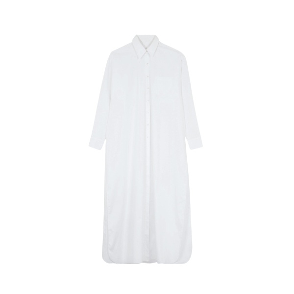 The Frankie Shop Avery Shirt Dress - White - Oversized Minimalist Dresses in White - Shop at Luxury Shoes 