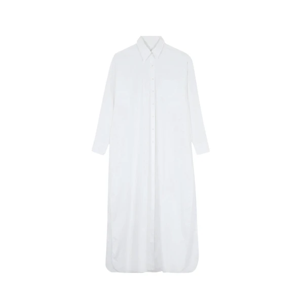 The Frankie Shop Avery Shirt Dress - White - Oversized Minimalist Dresses in White - Shop at Luxury Shoes 