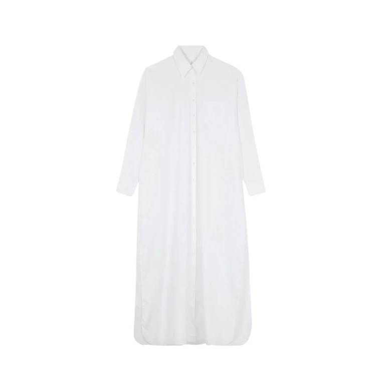 The Frankie Shop Avery Shirt Dress - White - Oversized Minimalist Dresses in White - Shop at Luxury Shoes 