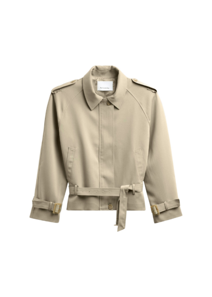 The Frankie Shop Avray Short Trench - Beige - Oversized Minimalist Coats in Beige - Shop at Luxury Shoes 