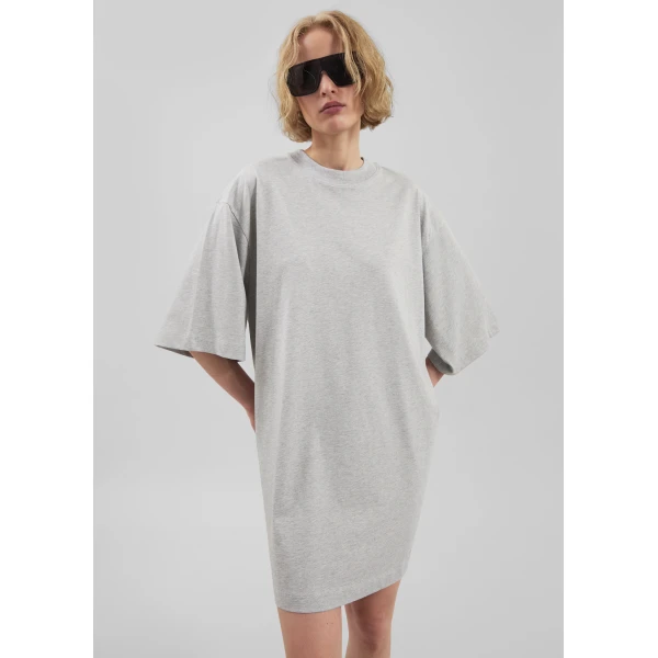 The Frankie Shop Ayaz Oversized T-Shirt Dress - Grey Melange - Oversized Minimalist Dresses in Grey - Shop at Luxury Shoes 