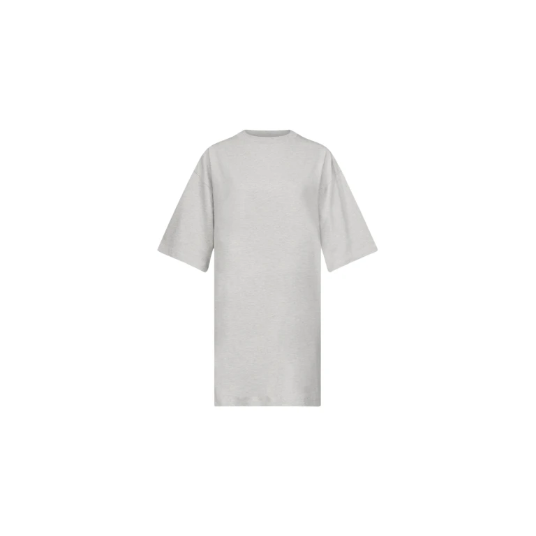 The Frankie Shop Ayaz Oversized T-Shirt Dress - Grey Melange - Oversized Minimalist Dresses in Grey - Shop at Luxury Shoes 