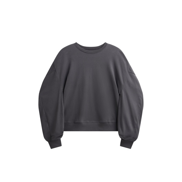 The Frankie Shop Balve Balloon Sleeve Sweatshirt - Grey - Oversized Minimalist Tops in Grey - Shop at Luxury Shoes 
