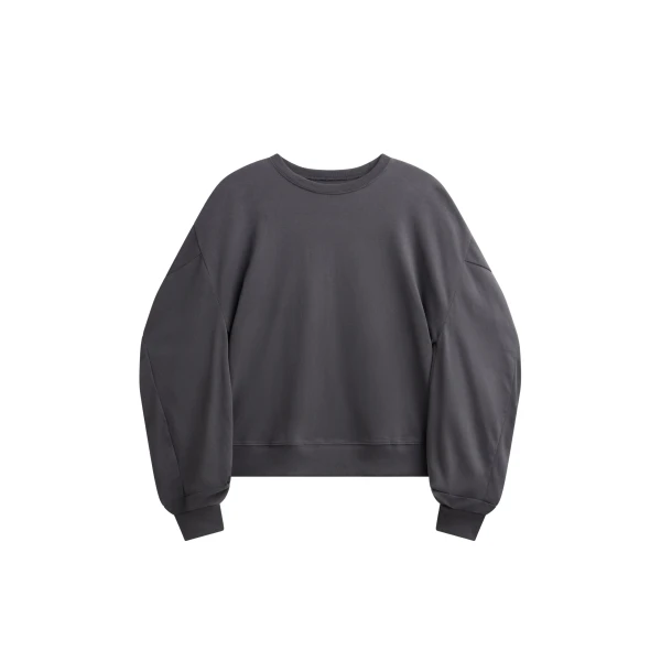 The Frankie Shop Balve Balloon Sleeve Sweatshirt - Grey - Oversized Minimalist Tops in Grey - Shop at Luxury Shoes 