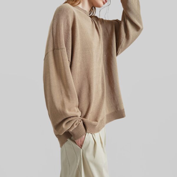 The Frankie Shop Basel Crew Neck Sweater – Beige, view 2