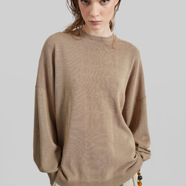 The Frankie Shop Basel Crew Neck Sweater – Beige, view 3