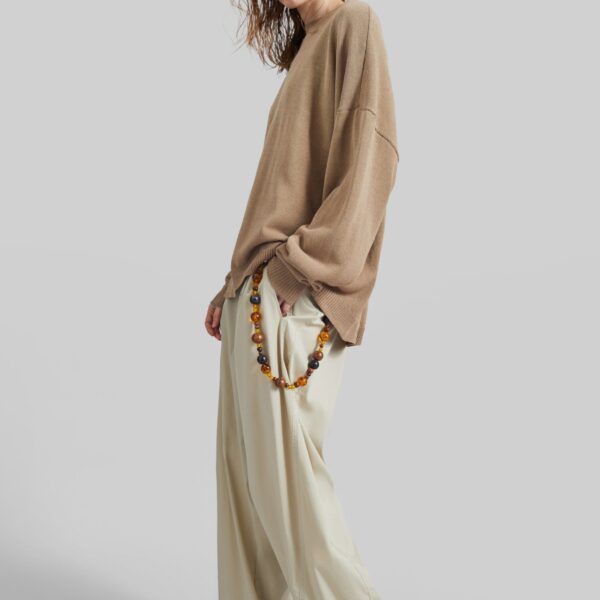 The Frankie Shop Basel Crew Neck Sweater – Beige, view 4