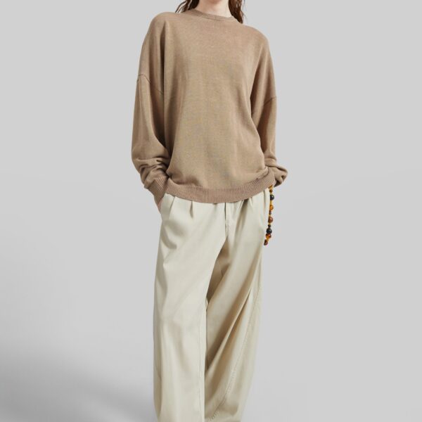 The Frankie Shop Basel Crew Neck Sweater – Beige, view 5