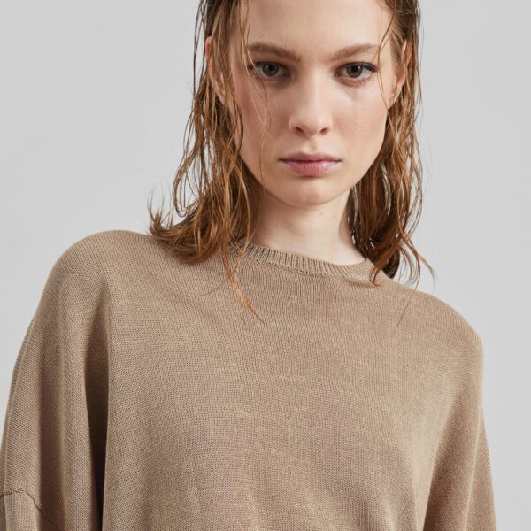 The Frankie Shop Basel Crew Neck Sweater – Beige, view 6