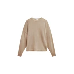 The Frankie Shop Basel Crew Neck Sweater - Beige - Oversized Minimalist Knitwear in Beige - Shop at Luxury Shoes 