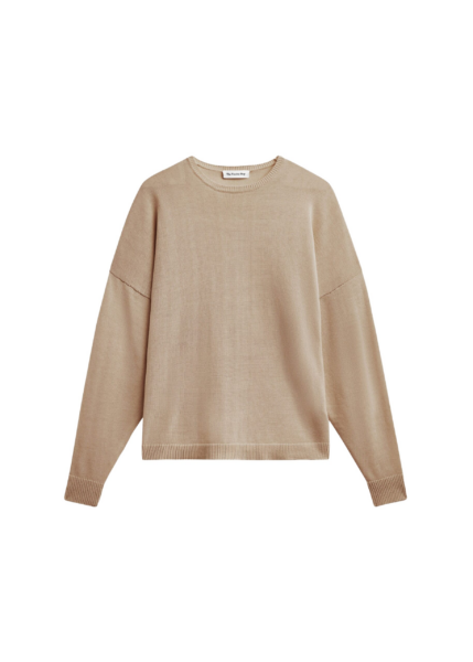 The Frankie Shop Basel Crew Neck Sweater - Beige - Oversized Minimalist Knitwear in Beige - Shop at Luxury Shoes 