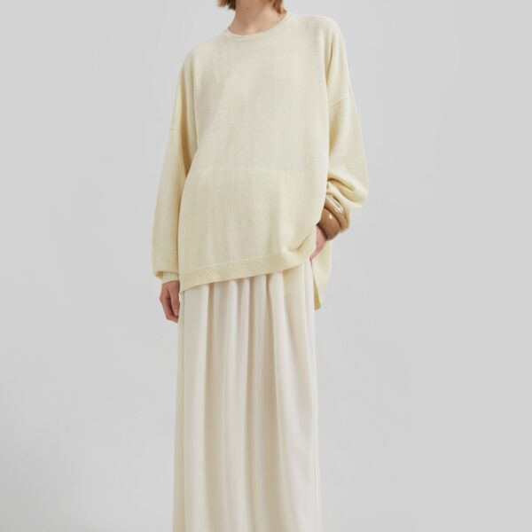The Frankie Shop Basel Crew Neck Sweater – Pale Yellow, view 2