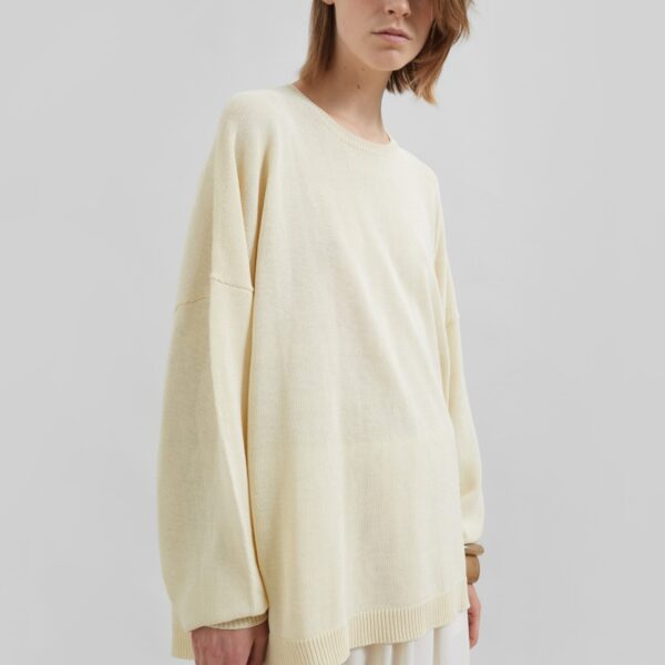 The Frankie Shop Basel Crew Neck Sweater – Pale Yellow, view 3