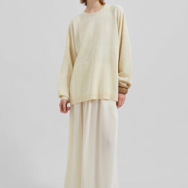 The Frankie Shop Basel Crew Neck Sweater – Pale Yellow, view 4