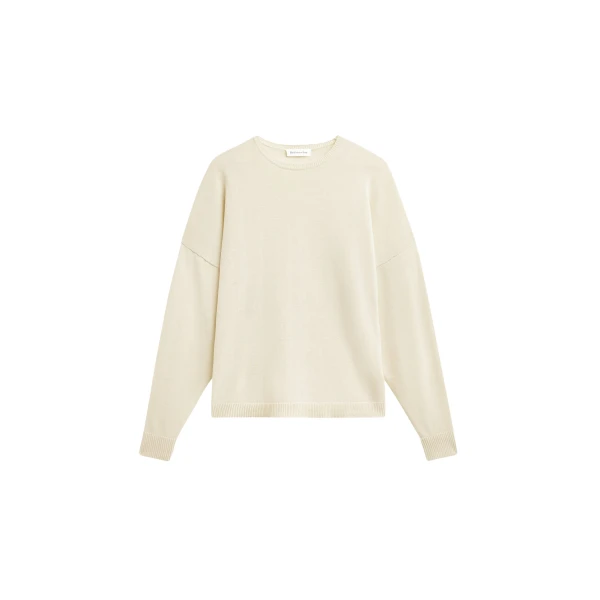 The Frankie Shop Basel Crew Neck Sweater - Pale Yellow - Oversized Minimalist Knitwear in Yellow - Shop at Luxury Shoes 