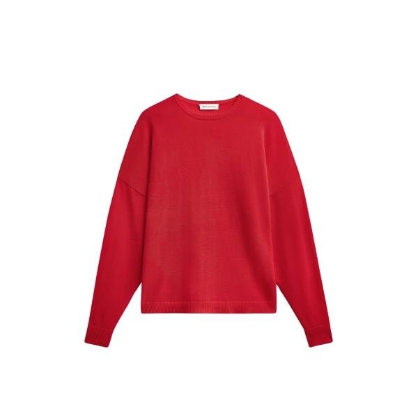 The Frankie Shop Basel Crew Neck Sweater - Red - Oversized Minimalist Knitwear in Red - Shop at Luxury Shoes 
