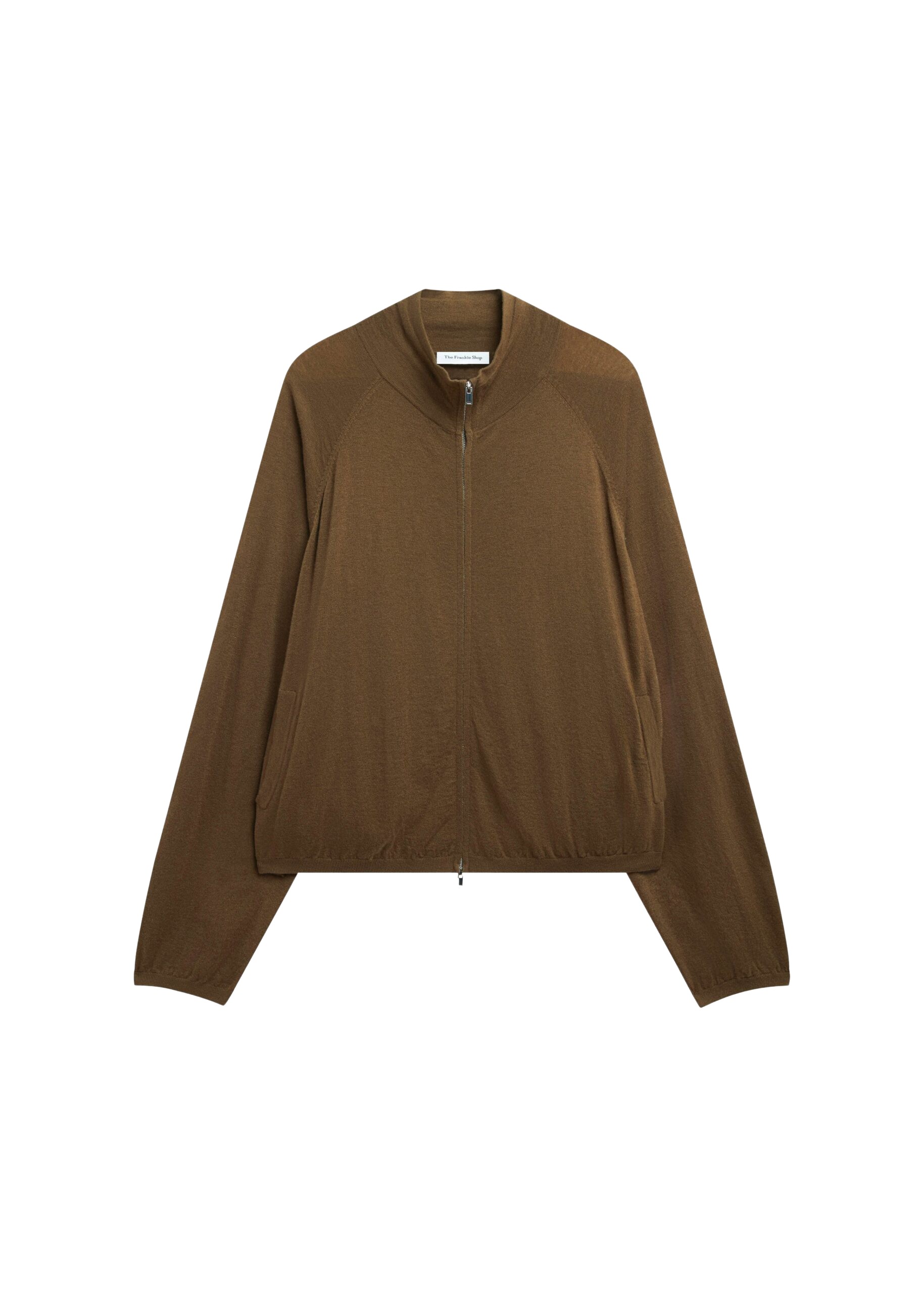 The Frankie Shop Baxe Knit Track Jacket – Dark Camel